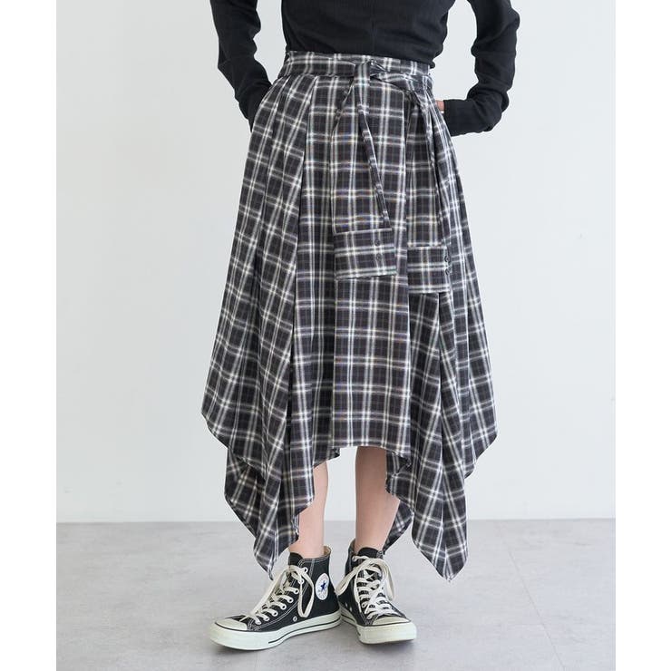 イレヘムチェックシャツライクスカート | earth music&ecology  | 詳細画像13 