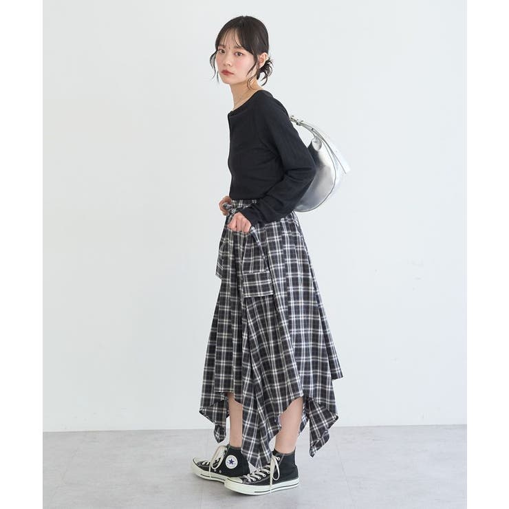イレヘムチェックシャツライクスカート | earth music&ecology  | 詳細画像15 