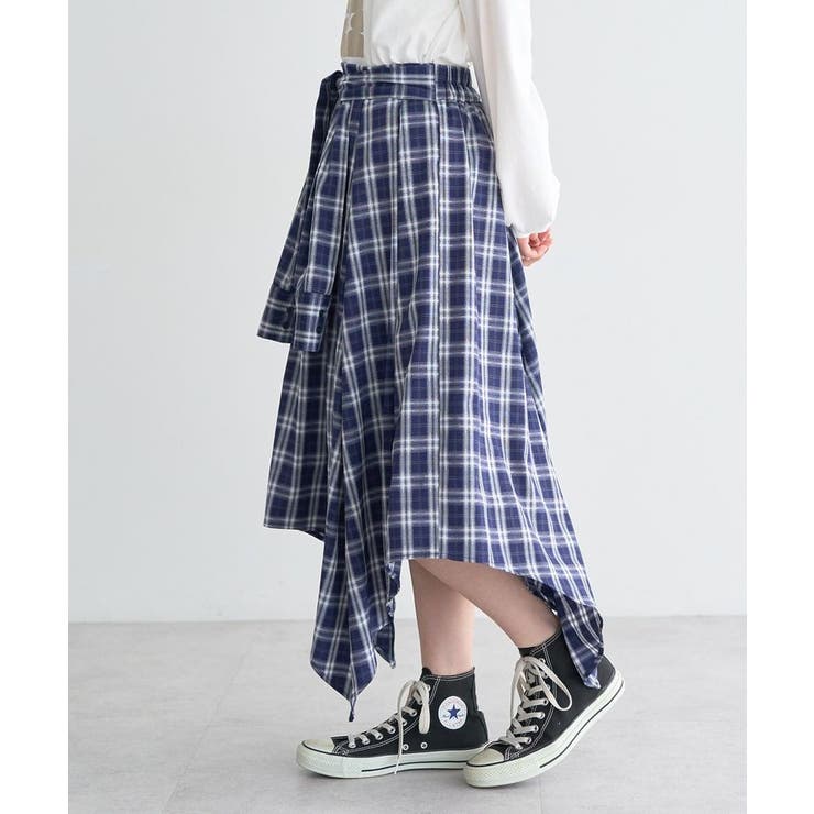 イレヘムチェックシャツライクスカート | earth music&ecology  | 詳細画像3 