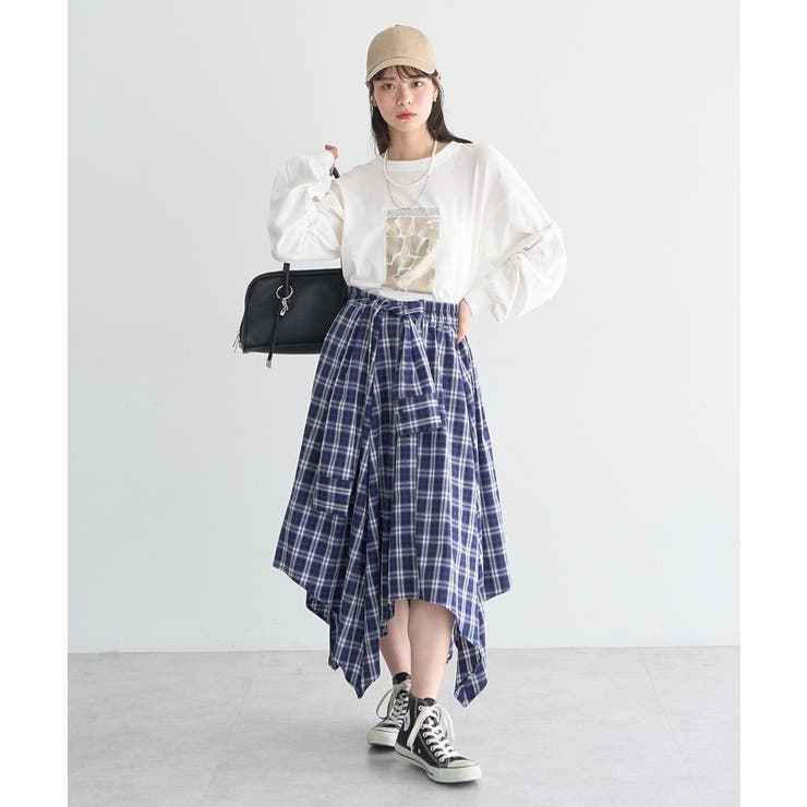 イレヘムチェックシャツライクスカート | earth music&ecology  | 詳細画像5 