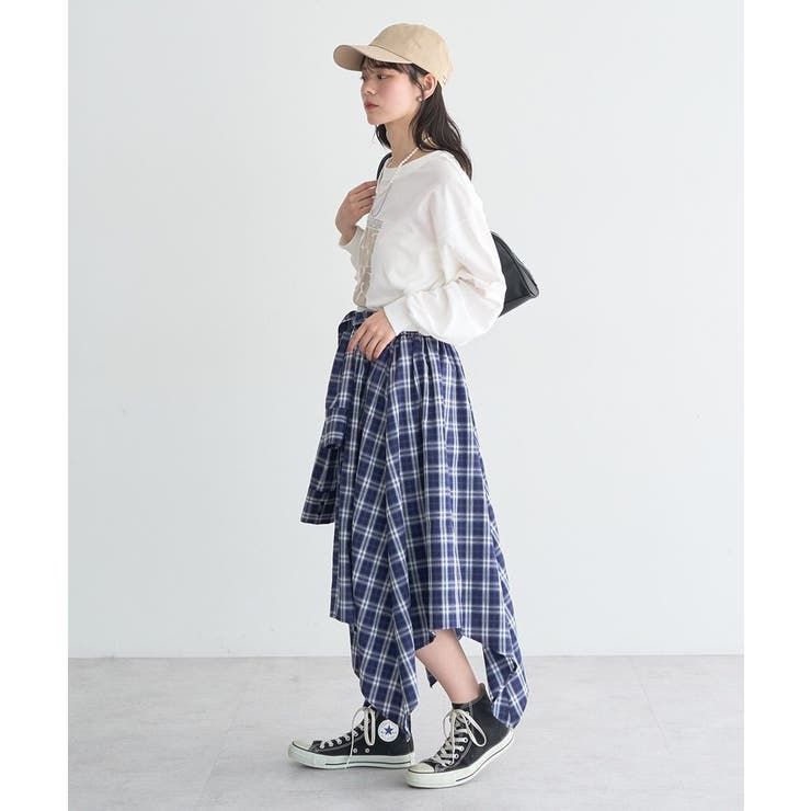 イレヘムチェックシャツライクスカート | earth music&ecology  | 詳細画像7 