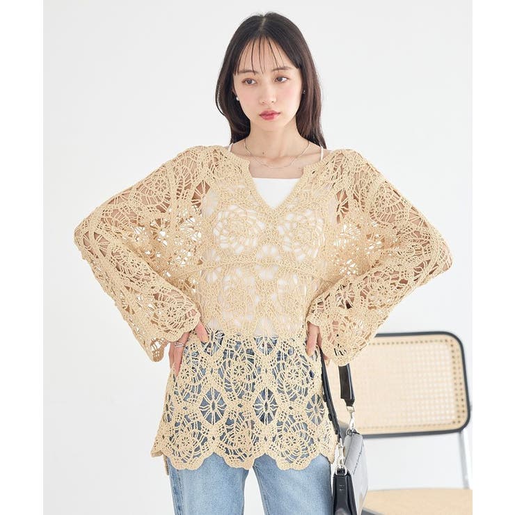 クロシェ風プルオーバー | earth music&ecology  | 詳細画像2 