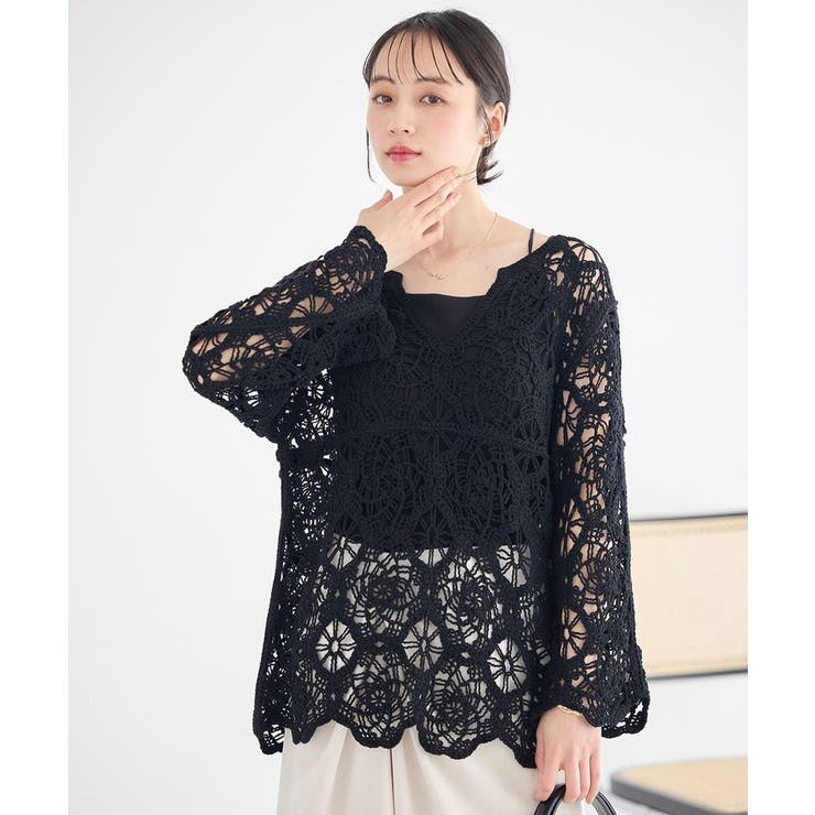 クロシェ風プルオーバー | earth music&ecology  | 詳細画像9 