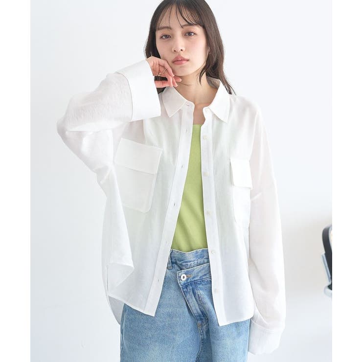 オフホワイト | Wポケットシャツ | earth music&ecology 