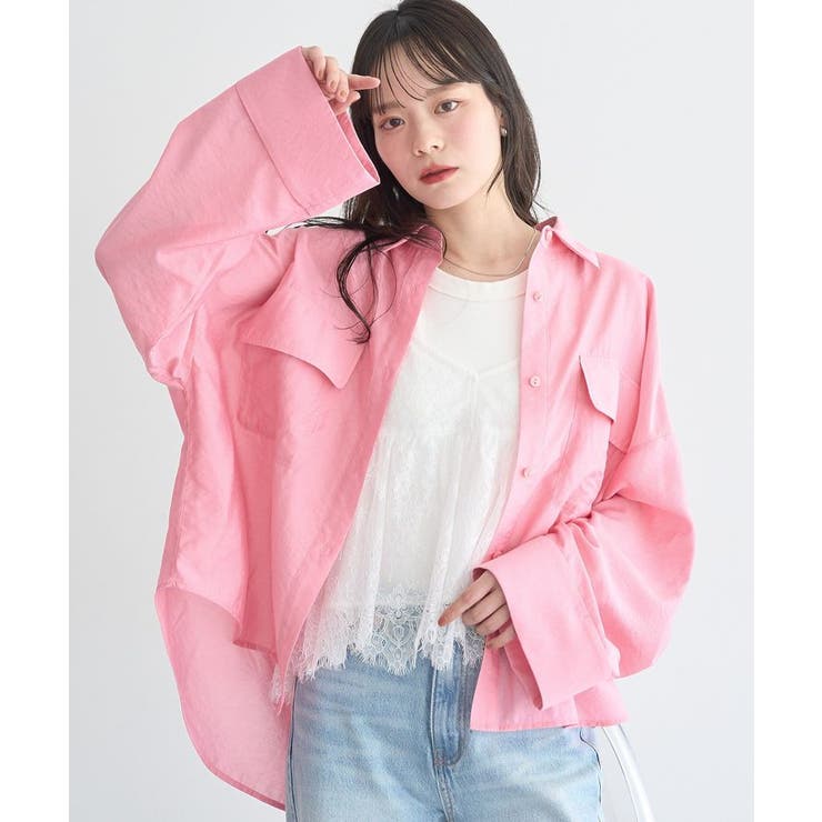 ピンク | Wポケットシャツ | earth music&ecology 