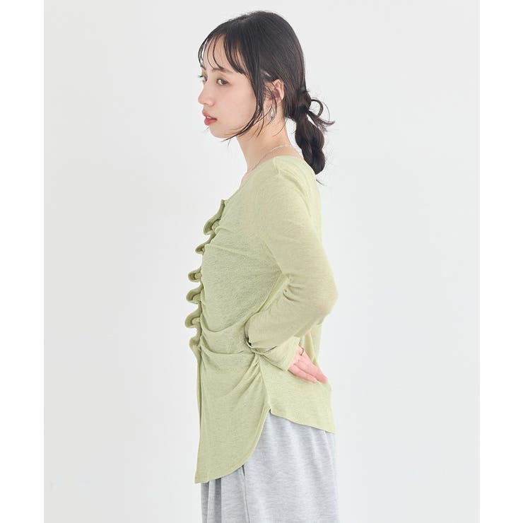 シアーワッフルタックボタントップス | earth music&ecology  | 詳細画像3 