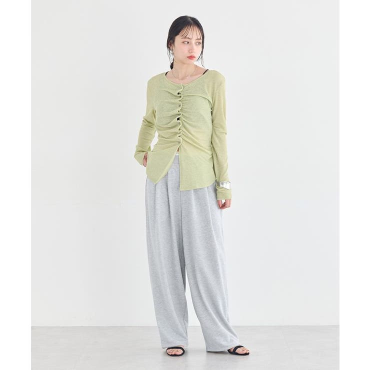 シアーワッフルタックボタントップス | earth music&ecology  | 詳細画像5 