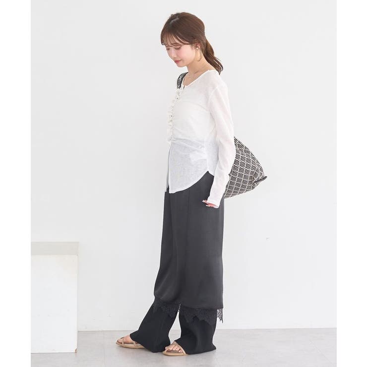 シアーワッフルタックボタントップス | earth music&ecology  | 詳細画像10 