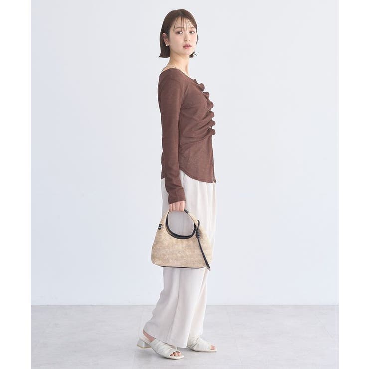 シアーワッフルタックボタントップス | earth music&ecology  | 詳細画像18 