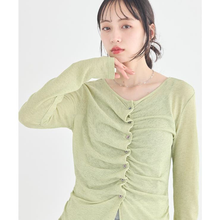 シアーワッフルタックボタントップス | earth music&ecology  | 詳細画像20 