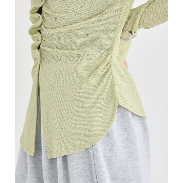 シアーワッフルタックボタントップス | earth music&ecology  | 詳細画像21 