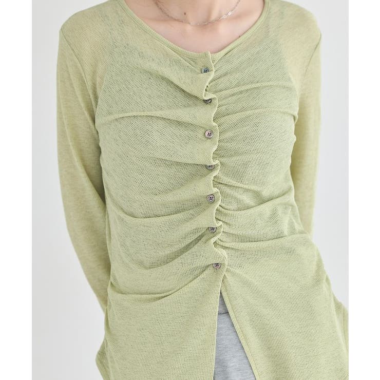 シアーワッフルタックボタントップス | earth music&ecology  | 詳細画像22 