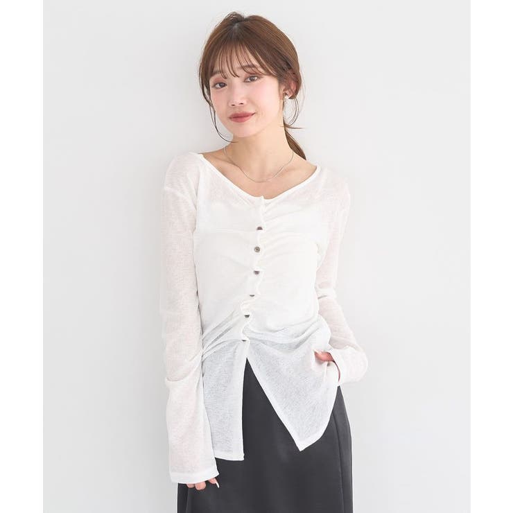 シアーワッフルタックボタントップス | earth music&ecology  | 詳細画像8 