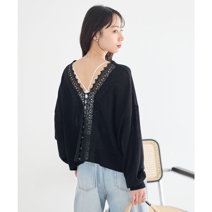 レーストリムシアーニットカーディガン | earth music&ecology  | 詳細画像4 