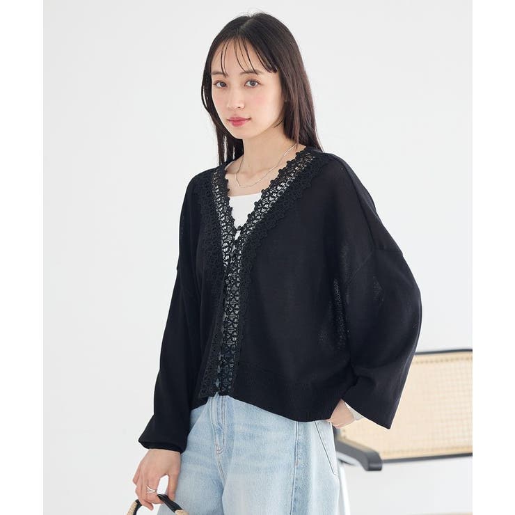 レーストリムシアーニットカーディガン | earth music&ecology  | 詳細画像6 