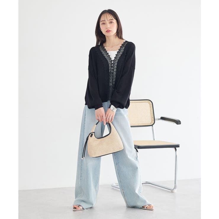 レーストリムシアーニットカーディガン | earth music&ecology  | 詳細画像8 