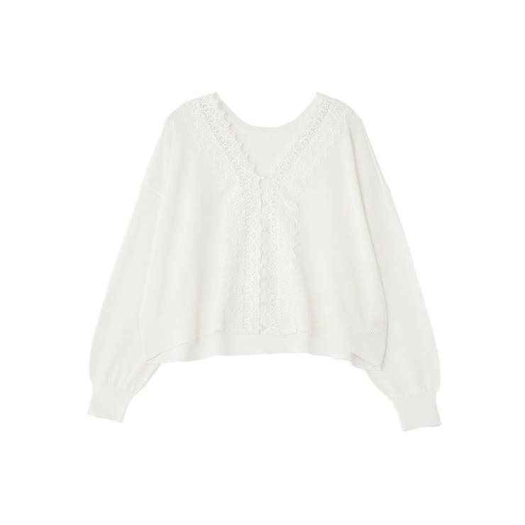 アイボリー | レーストリムシアーニットカーディガン | earth music&ecology 