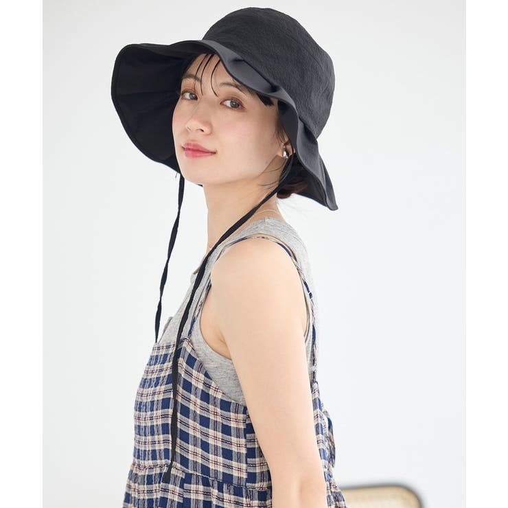 ブラック | 【UVカット】タックハット | earth music&ecology 