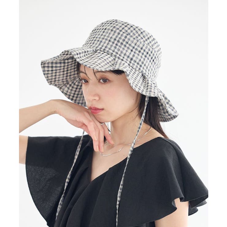 チェック | 【UVカット】タックハット | earth music&ecology 