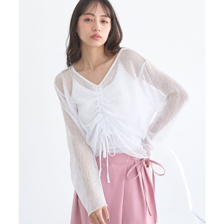 オフホワイト | フロントドロストシアープルオーバー | earth music&ecology 