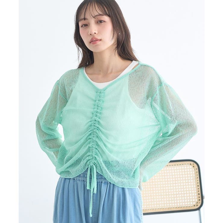 ライトグリーン | フロントドロストシアープルオーバー | earth music&ecology 