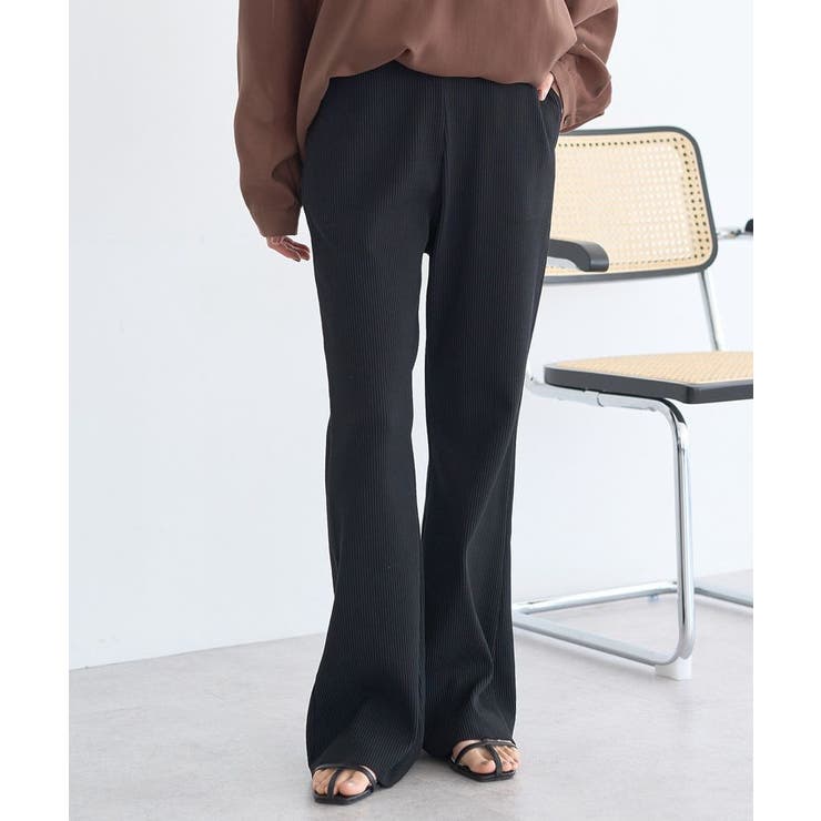 セルフカットリブフレアパンツ | earth music&ecology  | 詳細画像1 