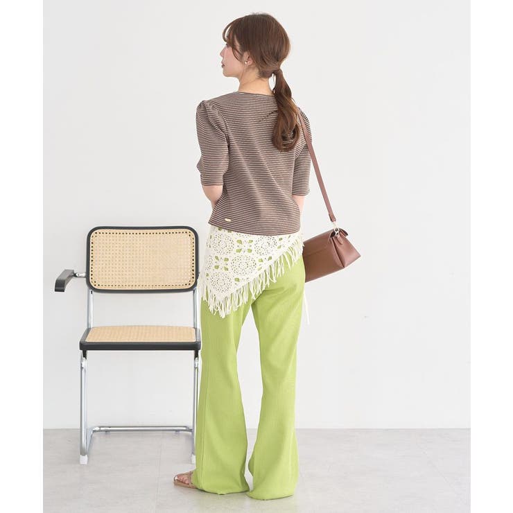 セルフカットリブフレアパンツ | earth music&ecology  | 詳細画像12 