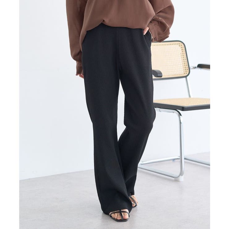 セルフカットリブフレアパンツ | earth music&ecology  | 詳細画像2 