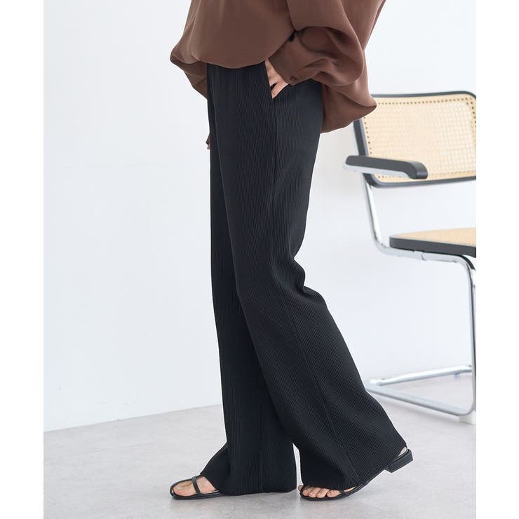 セルフカットリブフレアパンツ | earth music&ecology  | 詳細画像3 