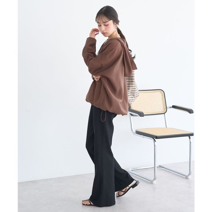 セルフカットリブフレアパンツ | earth music&ecology  | 詳細画像6 