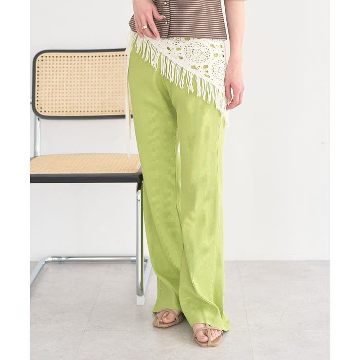 セルフカットリブフレアパンツ | earth music&ecology  | 詳細画像9 