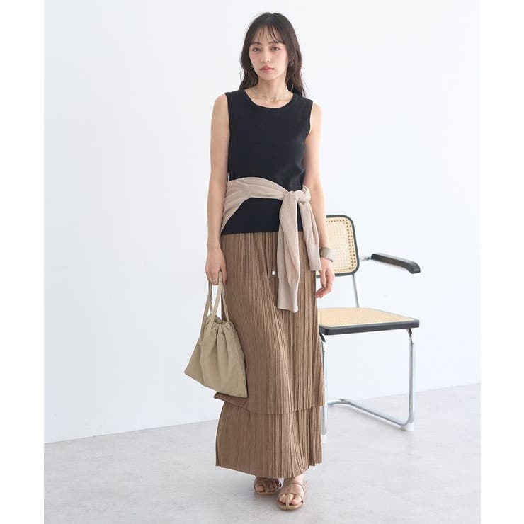 プリーツレイヤードライクスカート | earth music&ecology  | 詳細画像10 