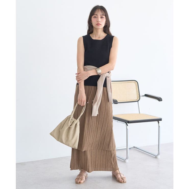 プリーツレイヤードライクスカート | earth music&ecology  | 詳細画像11 