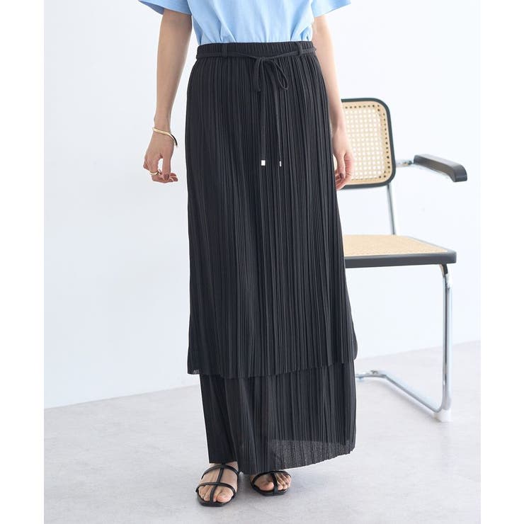 プリーツレイヤードライクスカート | earth music&ecology  | 詳細画像2 