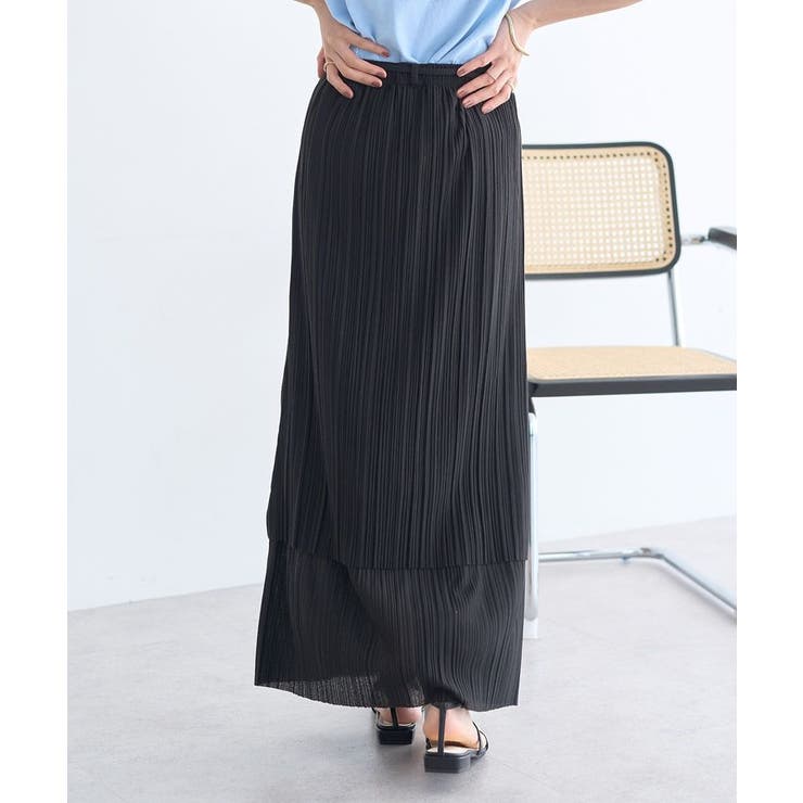 プリーツレイヤードライクスカート | earth music&ecology  | 詳細画像4 