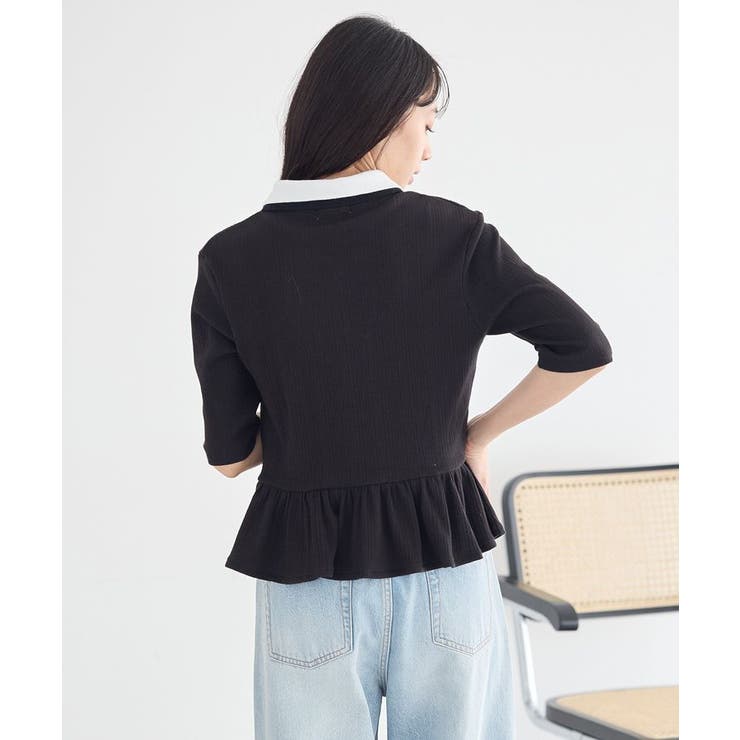 ダブル衿ペプラムプルオーバー | earth music&ecology  | 詳細画像11 