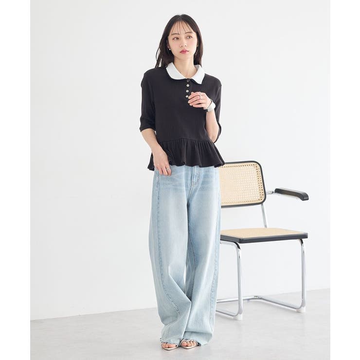 ダブル衿ペプラムプルオーバー | earth music&ecology  | 詳細画像12 