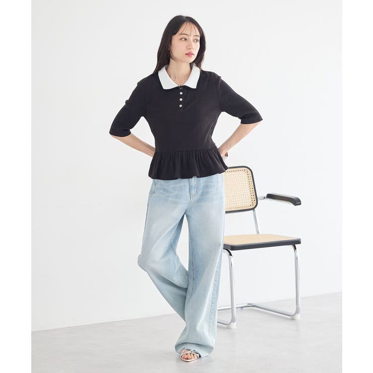 ダブル衿ペプラムプルオーバー | earth music&ecology  | 詳細画像13 