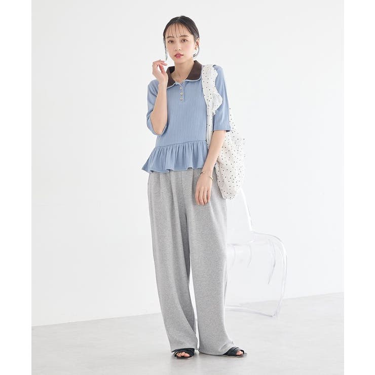 ダブル衿ペプラムプルオーバー | earth music&ecology  | 詳細画像3 