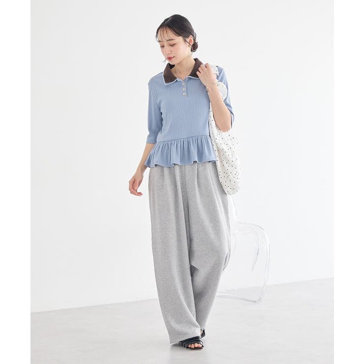 ダブル衿ペプラムプルオーバー | earth music&ecology  | 詳細画像4 