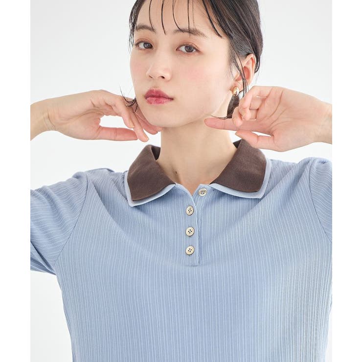 ダブル衿ペプラムプルオーバー | earth music&ecology  | 詳細画像7 