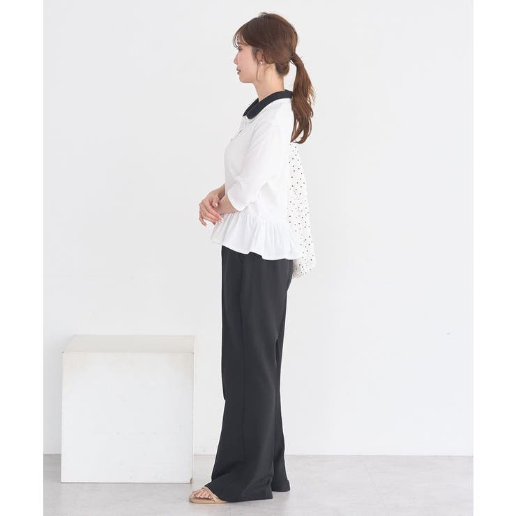 ダブル衿ペプラムプルオーバー | earth music&ecology  | 詳細画像18 