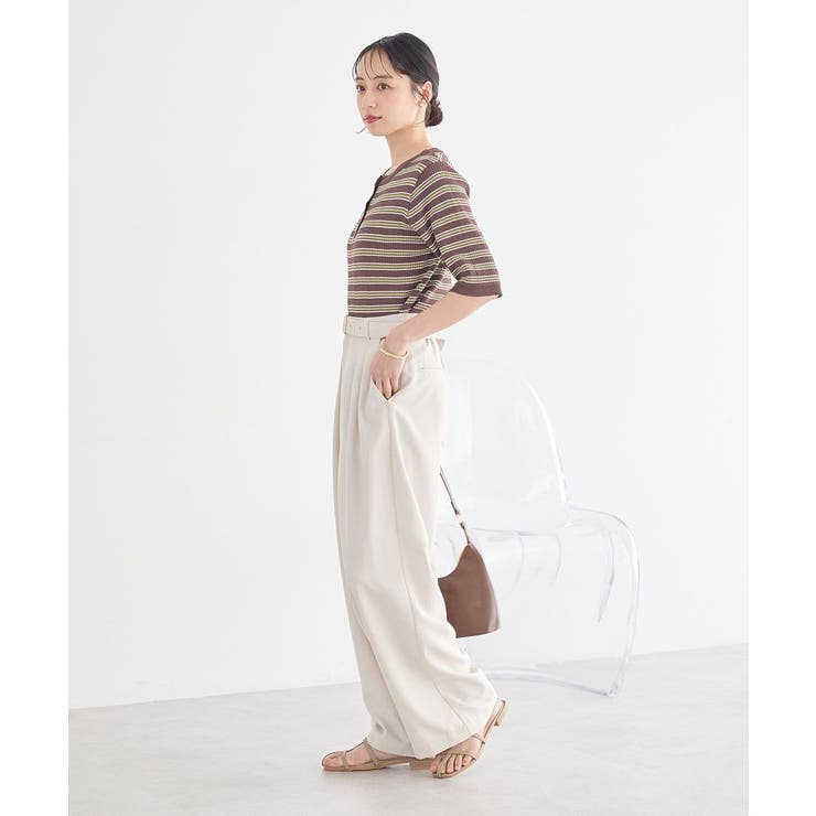 ヘンリーネック半袖ニットプルオーバー | earth music&ecology  | 詳細画像12 