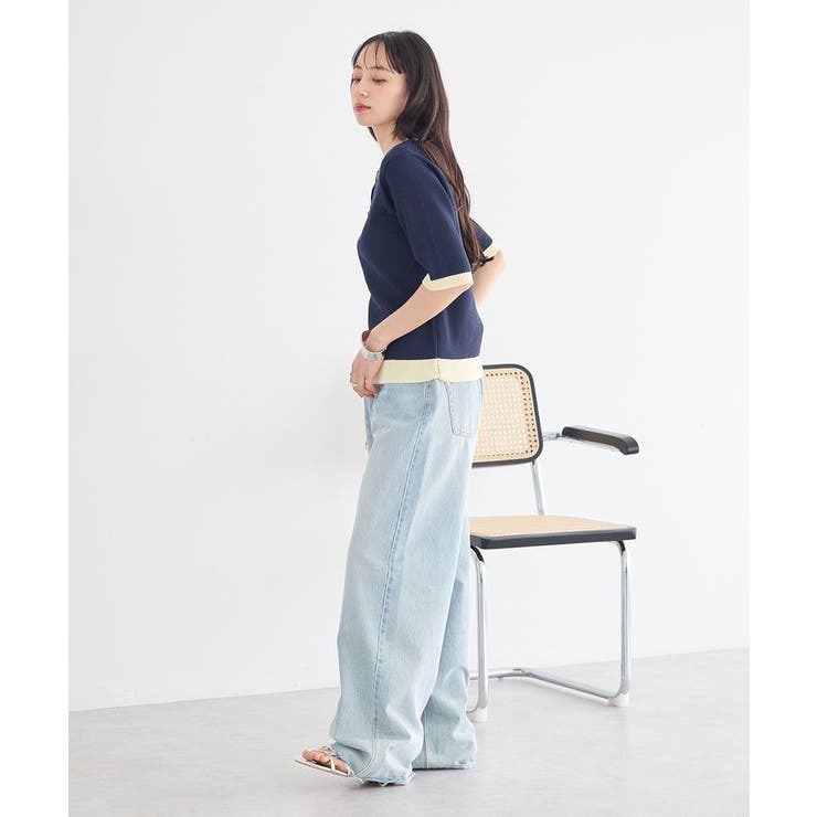 ヘンリーネック半袖ニットプルオーバー | earth music&ecology  | 詳細画像7 