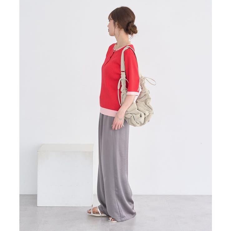 ヘンリーネック半袖ニットプルオーバー | earth music&ecology  | 詳細画像25 