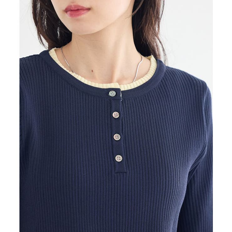 ヘンリーネック半袖ニットプルオーバー | earth music&ecology  | 詳細画像27 