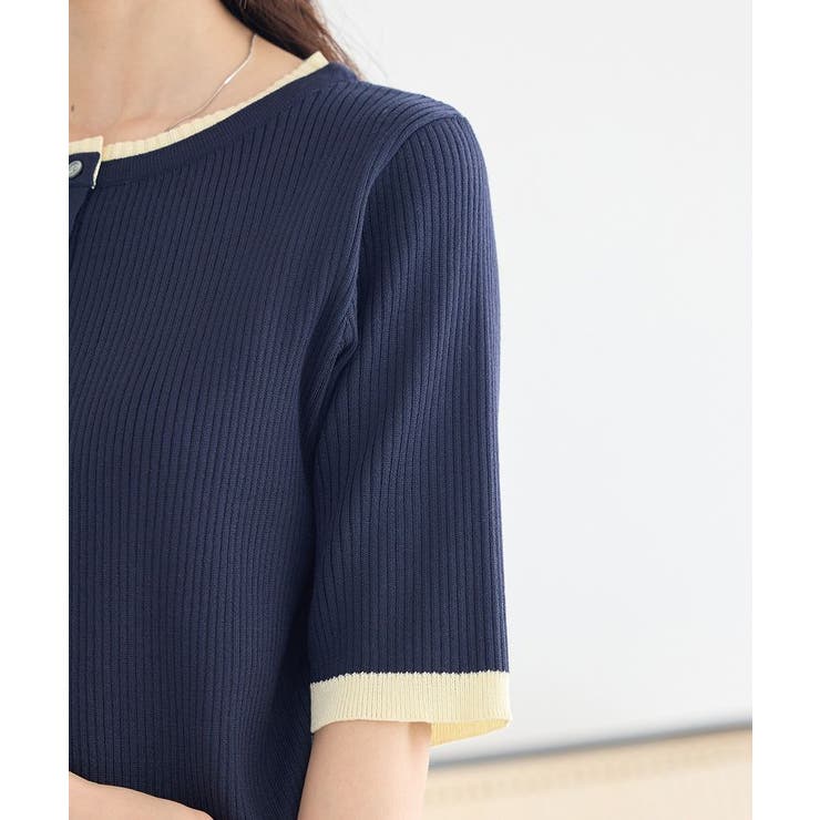 ヘンリーネック半袖ニットプルオーバー | earth music&ecology  | 詳細画像28 