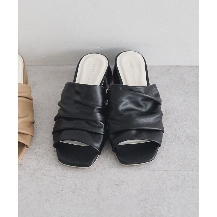 ブラック | ソフトギャザーミュール | earth music&ecology 