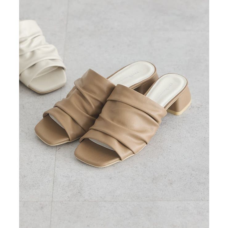 グレーベージュ | ソフトギャザーミュール | earth music&ecology 