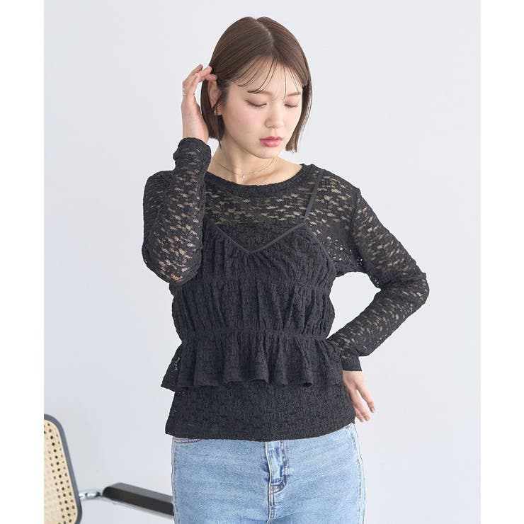 SET2点カットレースプルオーバー＋ビスチェ | earth music&ecology  | 詳細画像2 